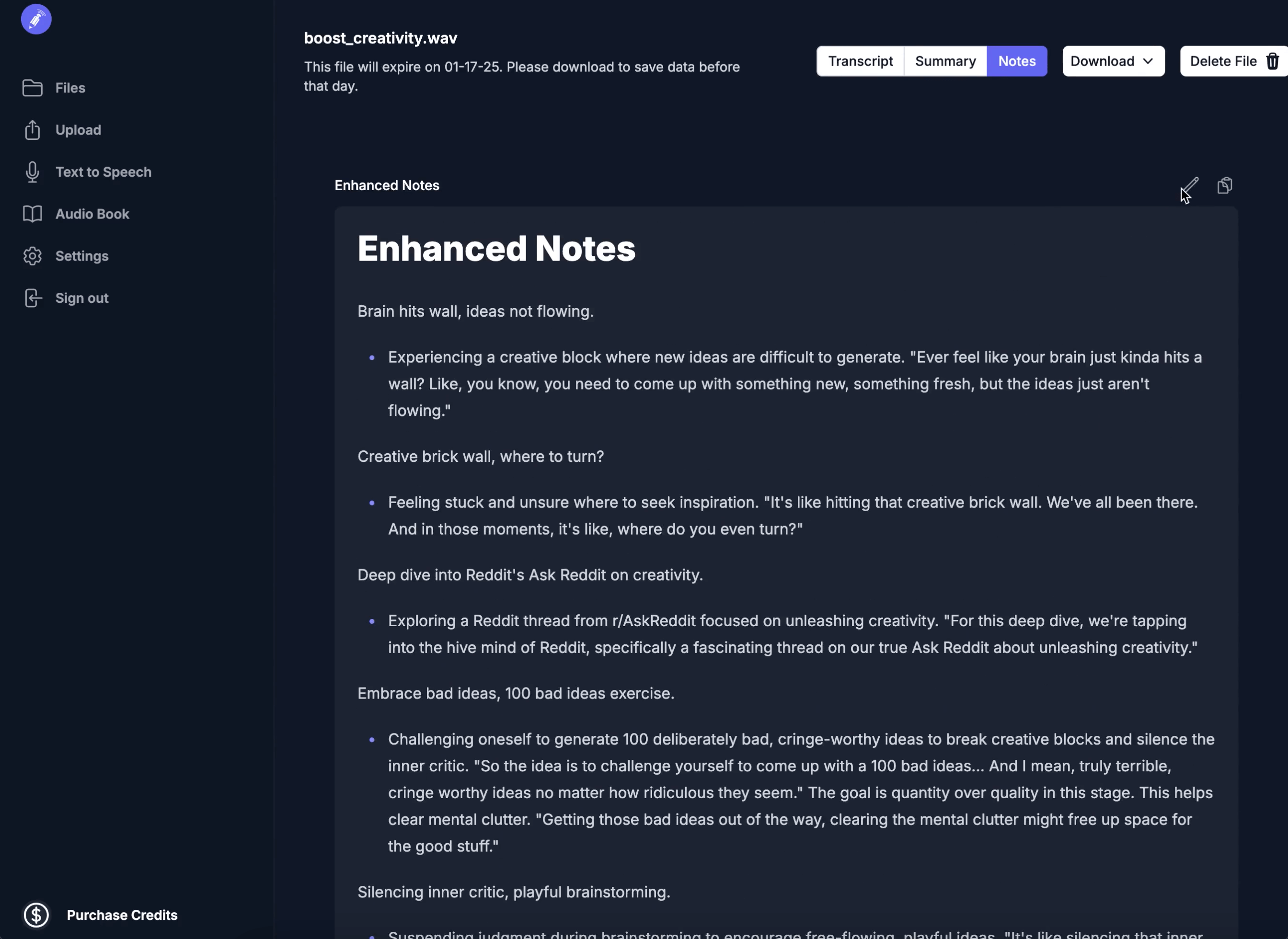 Smart notes enhancement demo